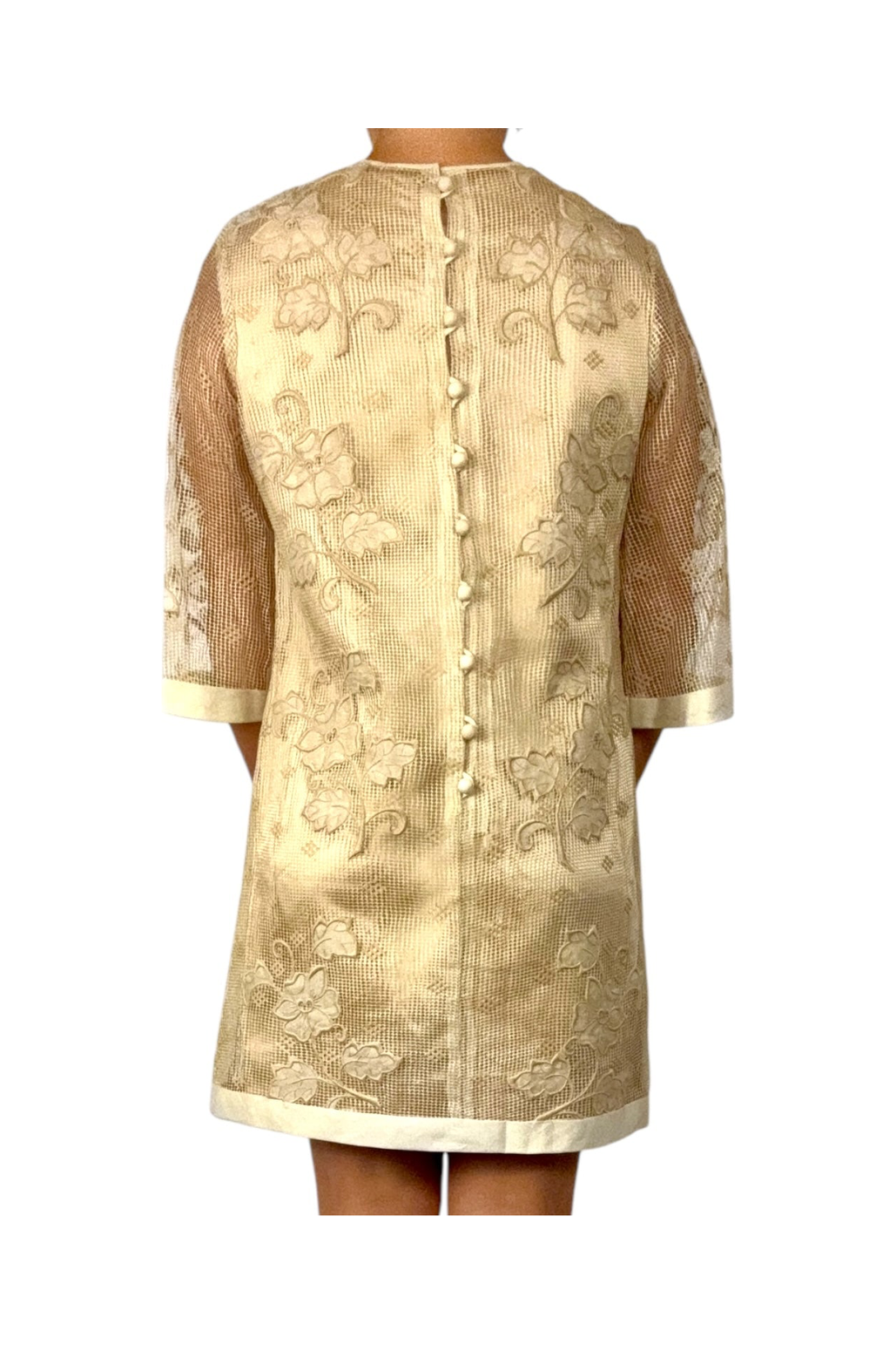 1960s Vintage Handmade Floral Embroidered Dress from Lumban, Philippines – Rare Artisan Piece S