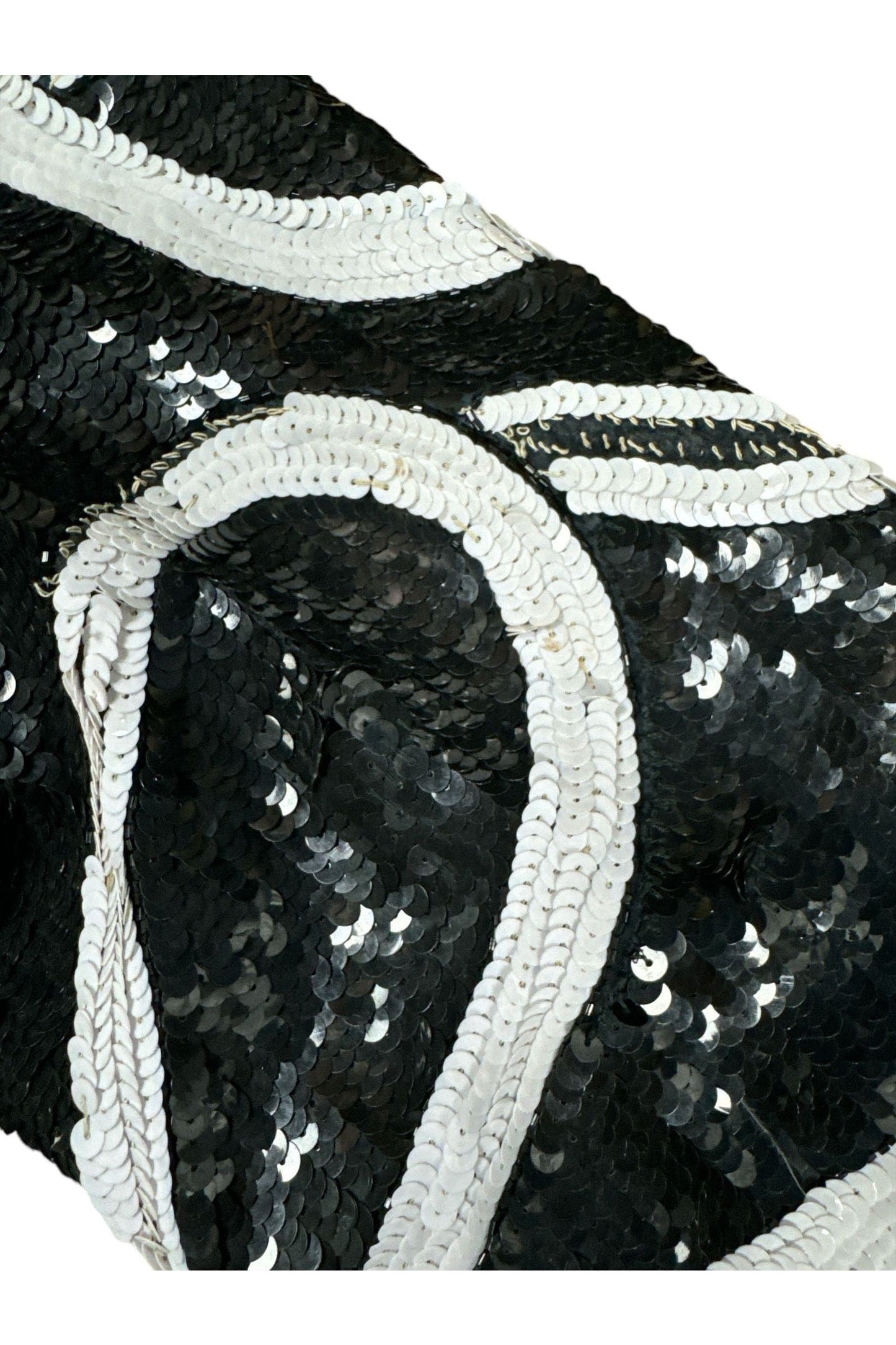 1980s Vintage Laurence Kazar Black and White Sequin Jacket