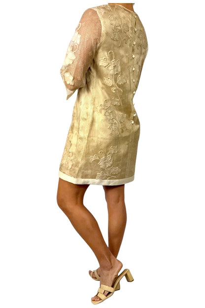 1960s Vintage Handmade Floral Embroidered Dress from Lumban, Philippines – Rare Artisan Piece S