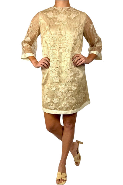 1960s Vintage Handmade Floral Embroidered Dress from Lumban, Philippines – Rare Artisan Piece S