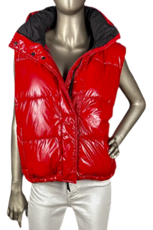 red puffer vest by lou and grey fun funky jacket, winter spring