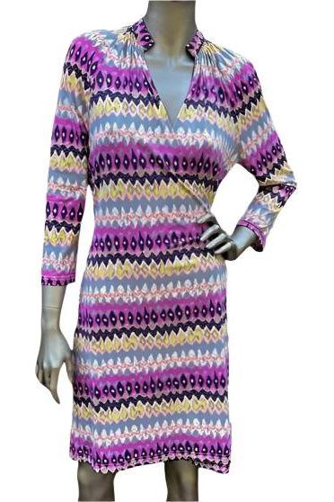 ellie kai spring wrap dress striped pink pattern