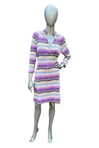 ellie kai spring wrap dress striped pink pattern